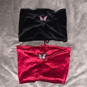 2 Velvet crop tops